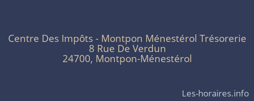 Centre Des Impôts - Montpon Ménestérol Trésorerie