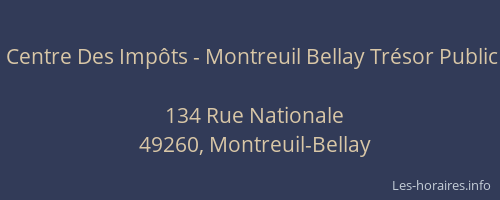 Centre Des Impôts - Montreuil Bellay Trésor Public