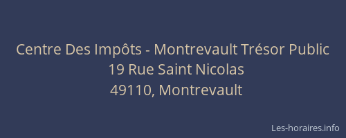 Centre Des Impôts - Montrevault Trésor Public