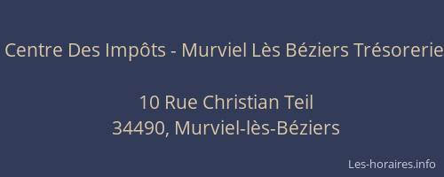 Centre Des Impôts - Murviel Lès Béziers Trésorerie