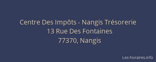 Centre Des Impôts - Nangis Trésorerie