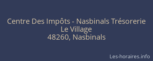 Centre Des Impôts - Nasbinals Trésorerie
