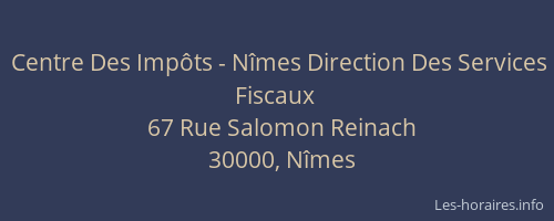 Centre Des Impôts - Nîmes Direction Des Services Fiscaux