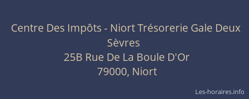 Centre Des Impôts - Niort Trésorerie Gale Deux Sèvres