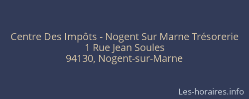 Centre Des Impôts - Nogent Sur Marne Trésorerie