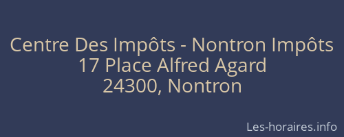 Centre Des Impôts - Nontron Impôts