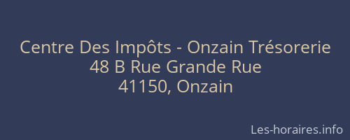 Centre Des Impôts - Onzain Trésorerie