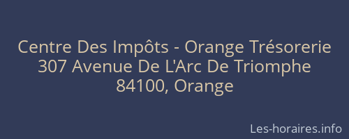 Centre Des Impôts - Orange Trésorerie