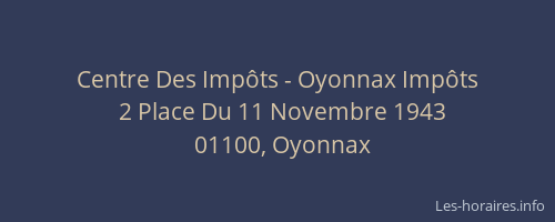 Centre Des Impôts - Oyonnax Impôts