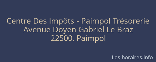Centre Des Impôts - Paimpol Trésorerie