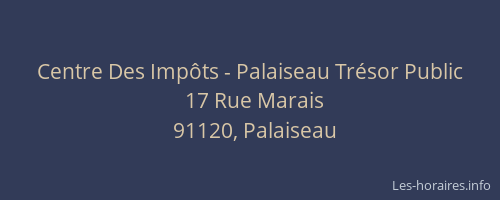 Centre Des Impôts - Palaiseau Trésor Public