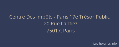 Centre Des Impôts - Paris 17e Trésor Public
