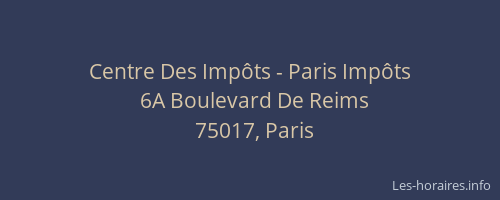 Centre Des Impôts - Paris Impôts