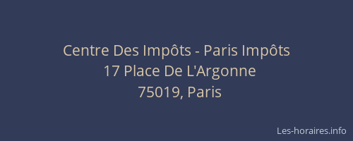 Centre Des Impôts - Paris Impôts