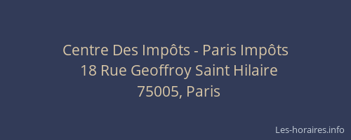 Centre Des Impôts - Paris Impôts