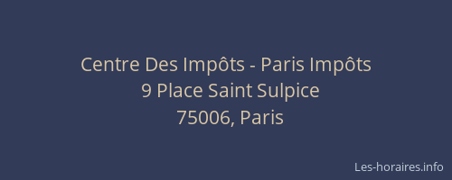 Centre Des Impôts - Paris Impôts
