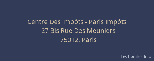 Centre Des Impôts - Paris Impôts