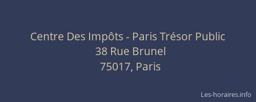Centre Des Impôts - Paris Trésor Public