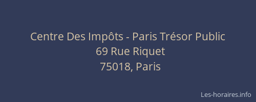 Centre Des Impôts - Paris Trésor Public