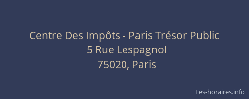 Centre Des Impôts - Paris Trésor Public