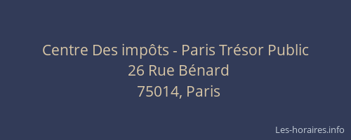 Centre Des impôts - Paris Trésor Public