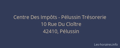 Centre Des Impôts - Pélussin Trésorerie