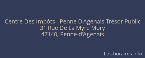 Centre Des Impôts - Penne D'Agenais Trésor Public