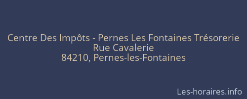 Centre Des Impôts - Pernes Les Fontaines Trésorerie