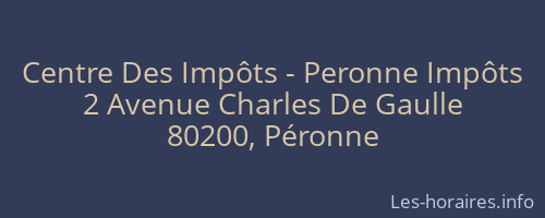 Centre Des Impôts - Peronne Impôts