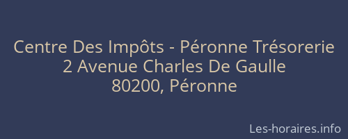 Centre Des Impôts - Péronne Trésorerie