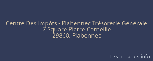 Centre Des Impôts - Plabennec Trésorerie Générale