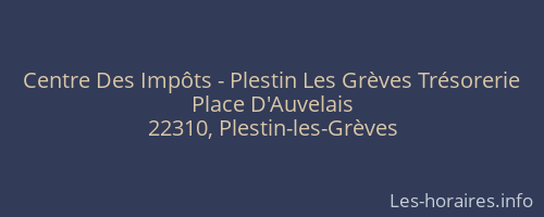 Centre Des Impôts - Plestin Les Grèves Trésorerie