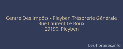 Centre Des Impôts - Pleyben Trésorerie Générale