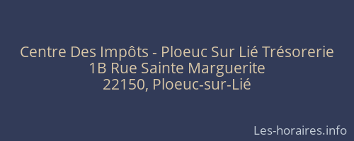 Centre Des Impôts - Ploeuc Sur Lié Trésorerie