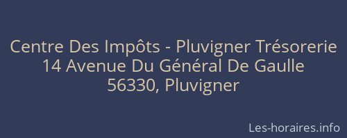 Centre Des Impôts - Pluvigner Trésorerie