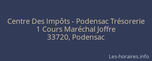 Centre Des Impôts - Podensac Trésorerie