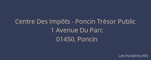 Centre Des Impôts - Poncin Trésor Public