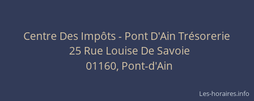 Centre Des Impôts - Pont D'Ain Trésorerie