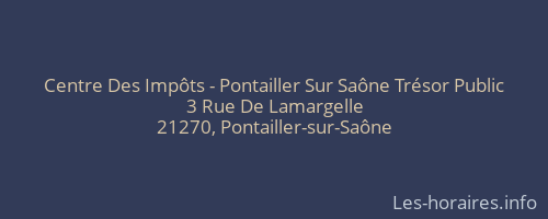 Centre Des Impôts - Pontailler Sur Saône Trésor Public