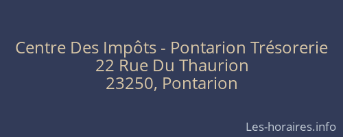 Centre Des Impôts - Pontarion Trésorerie