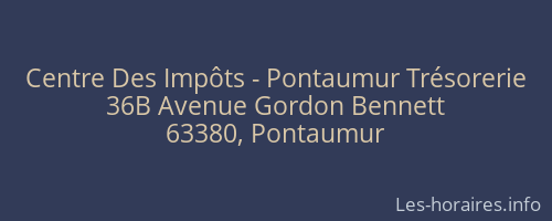 Centre Des Impôts - Pontaumur Trésorerie