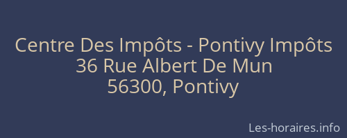 Centre Des Impôts - Pontivy Impôts