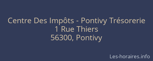 Centre Des Impôts - Pontivy Trésorerie