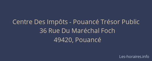 Centre Des Impôts - Pouancé Trésor Public