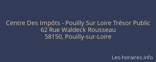 Centre Des Impôts - Pouilly Sur Loire Trésor Public
