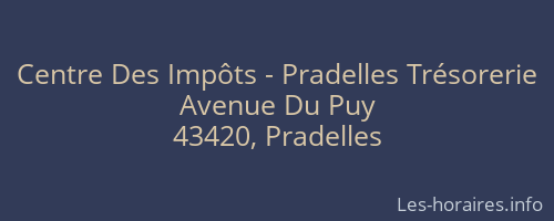 Centre Des Impôts - Pradelles Trésorerie