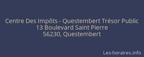 Centre Des Impôts - Questembert Trésor Public