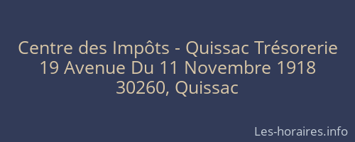 Centre des Impôts - Quissac Trésorerie