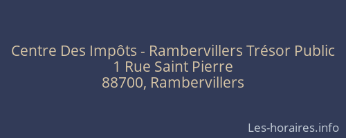 Centre Des Impôts - Rambervillers Trésor Public