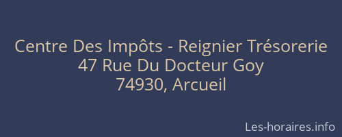 Centre Des Impôts - Reignier Trésorerie